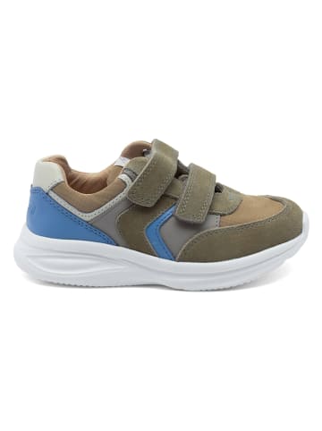 bisgaard Leder-Sneakers in Khaki/ Blau