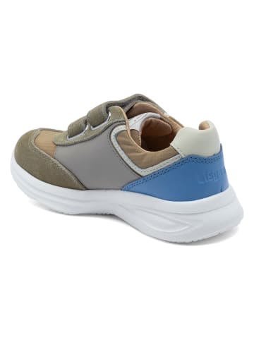 bisgaard Leder-Sneakers in Khaki/ Blau