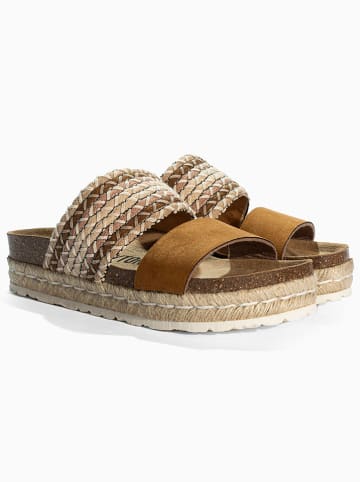 BAYTON Leren slippers "Cadix" lichtbruin