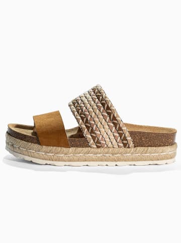BAYTON Leren slippers "Cadix" lichtbruin