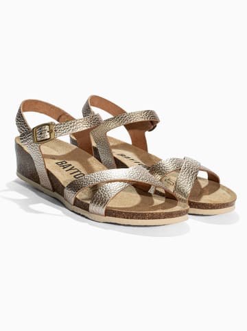 BAYTON Leren sleehaksandalen "Canberra" beige