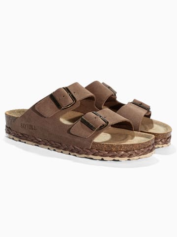 BAYTON Leren slippers "Benalla" bruin