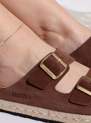 BAYTON Leder-Pantoletten "Alcee" in Braun