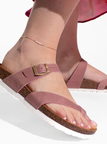 BAYTON Leren teenslippers "Diane" oudroze