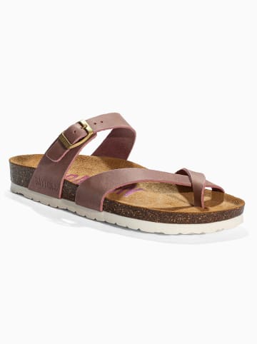 BAYTON Leren teenslippers "Diane" oudroze