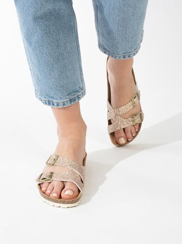 BAYTON Leder-Pantoletten "Cleo" in Gold