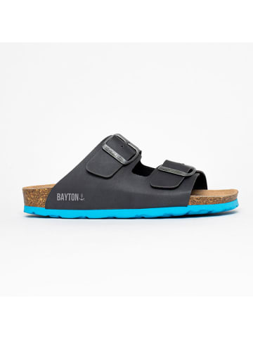 BAYTON Leren slippers "Atlas" antraciet