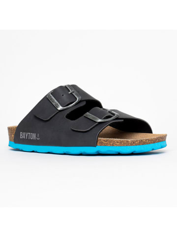 BAYTON Leren slippers "Atlas" antraciet
