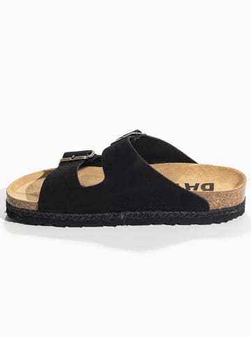 BAYTON Leren slippers "Benalla" zwart