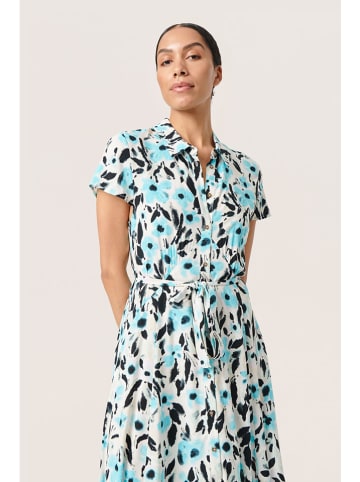 Soaked in Luxury Jurk crème/zwart/turquoise