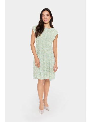 SAINT TROPEZ Kleid in Hellgrün/ Weiß