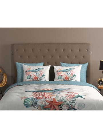 Good Morning Beddengoedset "Ocean" blauw/crème