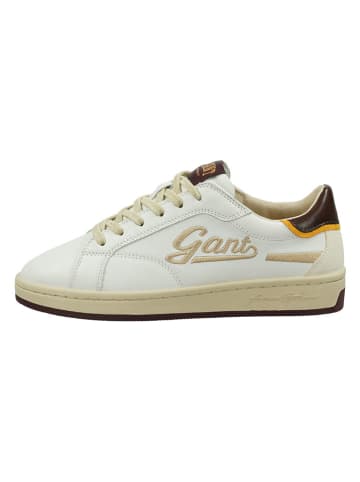 GANT Footwear Leder-Sneakers in Weiß/ Beige