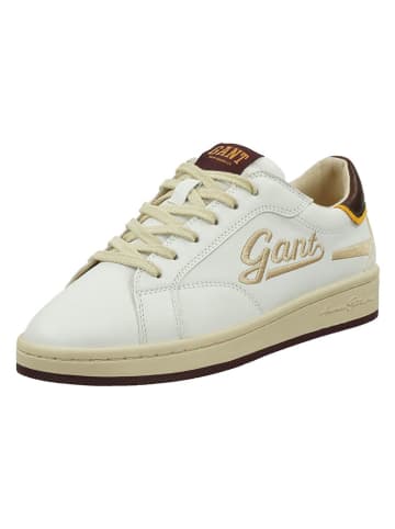 GANT Footwear Leder-Sneakers in Weiß/ Beige