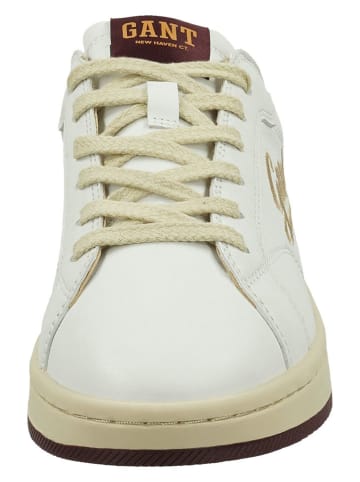 GANT Footwear Leder-Sneakers in Weiß/ Beige