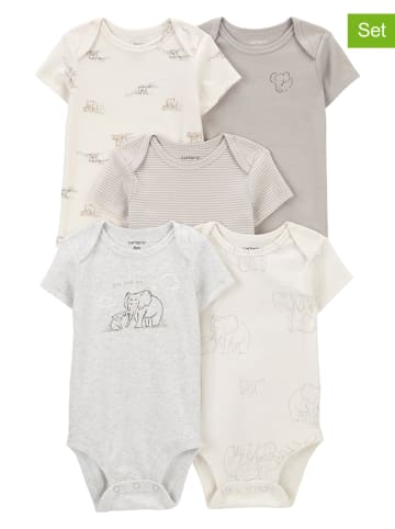 carter's 5er Set: Bodys in Creme/ Beige
