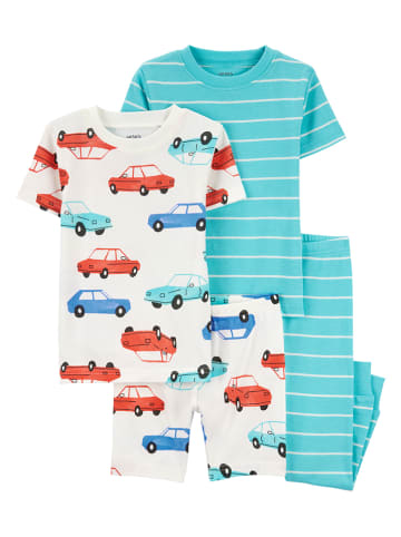 carter's 2-delige set: pyjama's wit/meerkleurig/turquoise