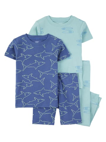 carter's 2er-Set: Pyjamas in Blau/ Türkis