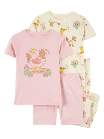 carter's 2er-Set: Pyjamas in Rosa/ Creme
