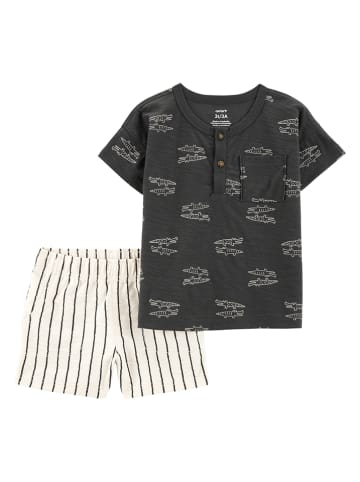 carter's 2-delig outfit antraciet/wit