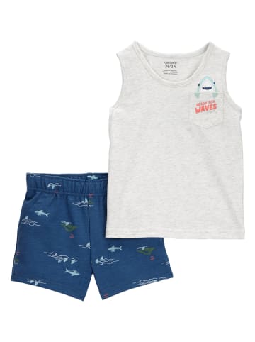 carter's 2-delige outfit grijs/blauw