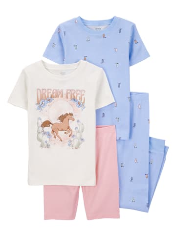 carter's 2er-Set: Pyjamas in Rosa/ Weiß/ Blau