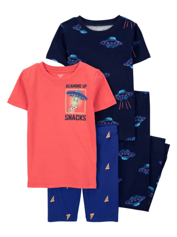 carter's 2er-Set: Pyjamas in Orange/ Dunkelblau