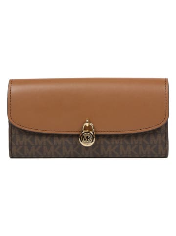 Michael Kors Leder-Geldbörse in Dunkelbraun/ Camel - (B)19 x (H)10 x (T)3 cm