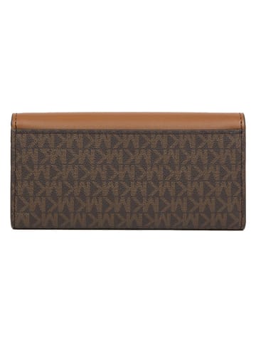 Michael Kors Leren portemonnee donkerbruin/camel - (B)19 x (H)10 x (D)3 cm