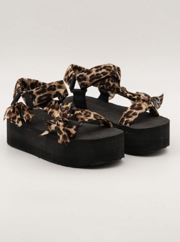 Bellucci Sandalen in Hellbraun/ Schwarz