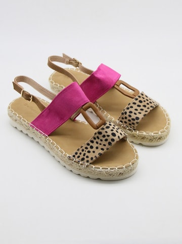 Bellucci Sandalen in Fuchsia/ Hellbraun