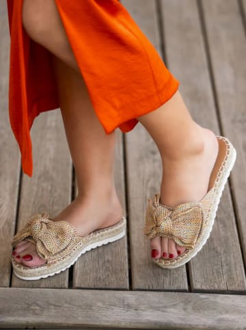 Bellucci Pantoletten in Beige/ Bunt