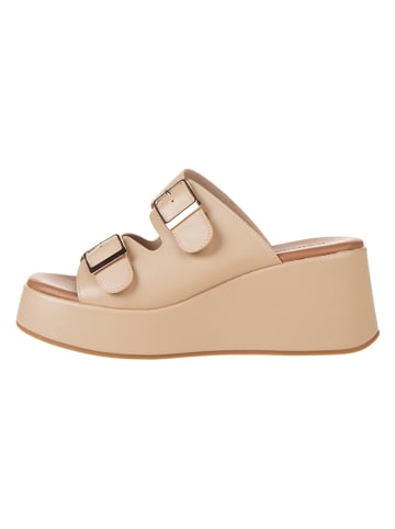 Bellucci Keil-Pantoletten in Camel