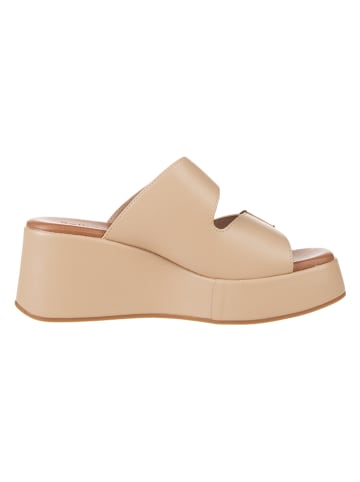 Bellucci Keil-Pantoletten in Camel