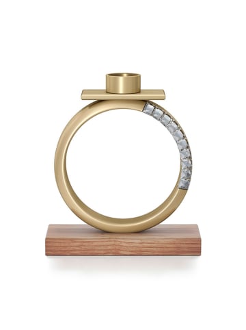 Swarovski Kerzenständer in Gold/ Hellbraun