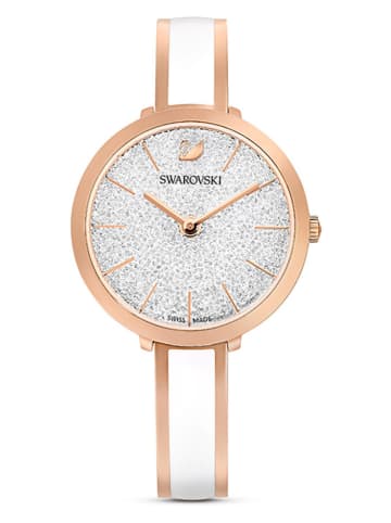 Swarovski Kwartshorloge roségoudkleurig/wit