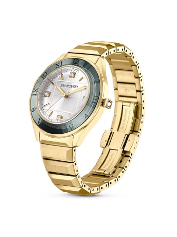 Swarovski Quarzuhr in Gold/ Grün/ Weiß