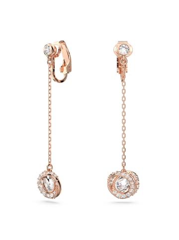 Swarovski Rosévergold. Ohrringe mit Kristallen
