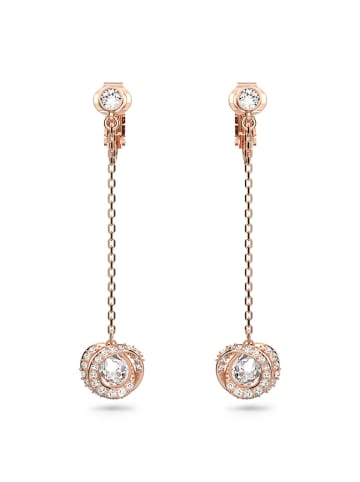 Swarovski Rosévergold. Ohrringe mit Kristallen
