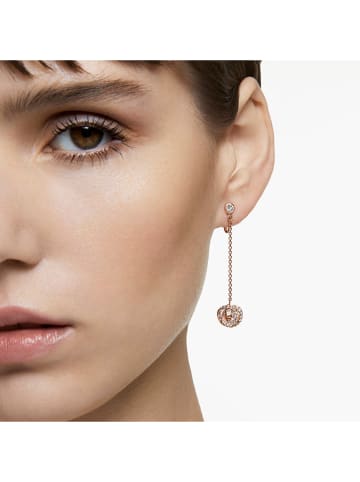 Swarovski Rosévergold. Ohrringe mit Kristallen