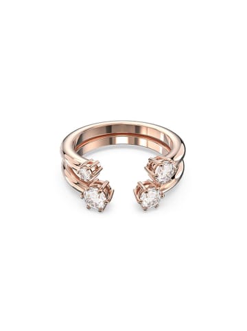 Swarovski Rosévergold. Ring mit Edelsteinen