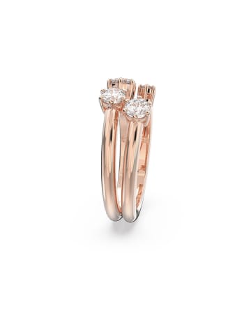 Swarovski Rosévergold. Ring mit Edelsteinen