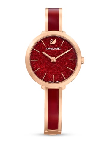 Swarovski Kwartshorloge roségoudkleurig/rood