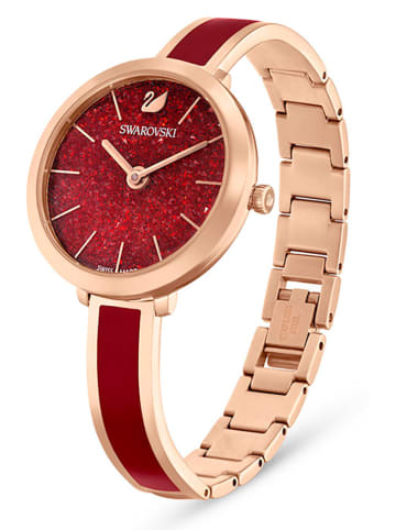 Swarovski Kwartshorloge roségoudkleurig/rood