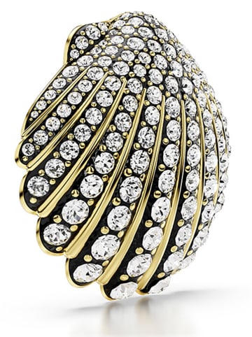 Swarovski Pozłacana broszka z kryształami