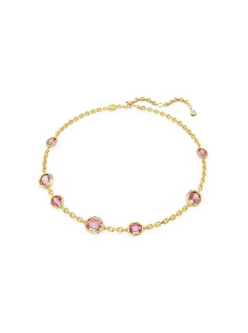 Swarovski Vergold. Halskette mit Schmuckelementen - (L)34 cm