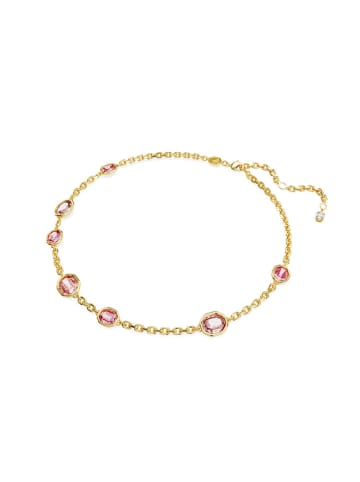 Swarovski Vergold. Halskette mit Schmuckelementen - (L)34 cm