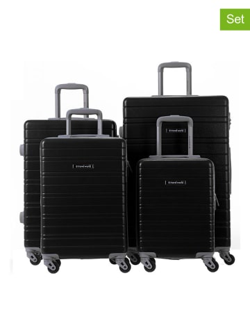 Travel World 4tlg. Hardcase-Trolleyset in Schwarz