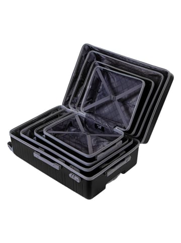Travel World 4tlg. Hardcase-Trolleyset in Schwarz