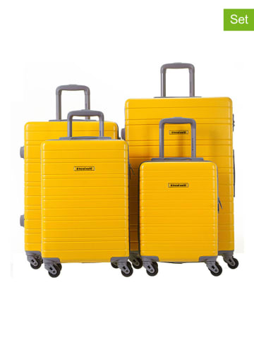 Travel World 4tlg. Hardcase-Trolleyset in Gelb